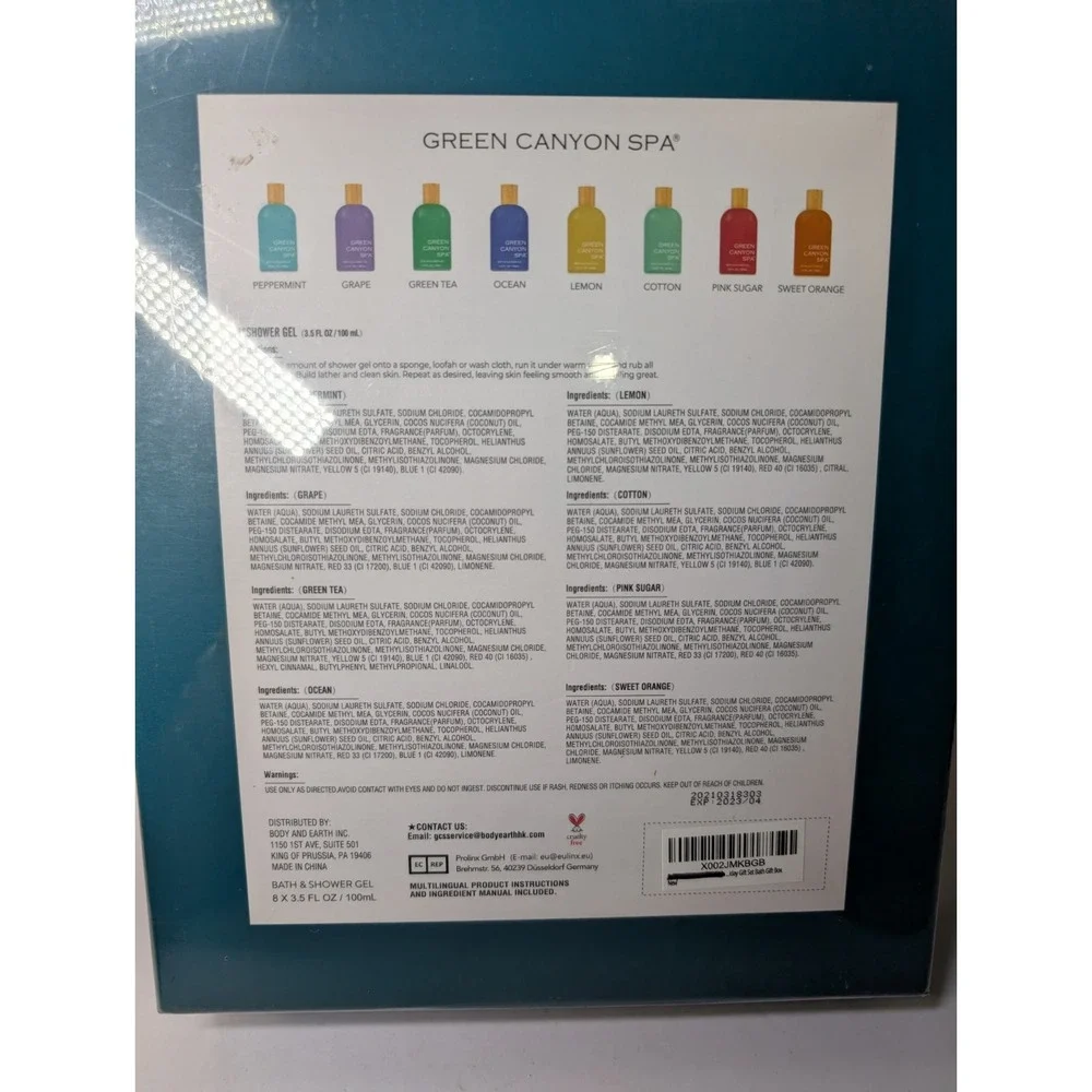 Set of 8 Travel Size Shower Gels 100ML Each‎ NEW